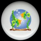 Green & Orange TROPICAL FISH Ceramic Knob KNOBS