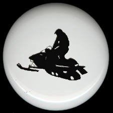 SNOWMOBILE Silhouette #1 ~ Ceramic Drawer Knobs Pulls