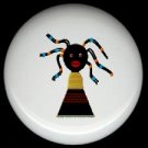 AFRICAN BEAD DOLL #2 ~ Ceramic Drawer Knobs Pulls