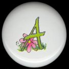 SPRING Alphabet LETTER A ~ Ceramic Drawer Knobs Pulls