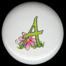 SPRING Alphabet LETTER A ~ Ceramic Drawer Knobs Pulls