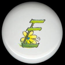 SPRING Alphabet LETTER E ~ Ceramic Drawer Knobs Pulls