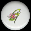 SPRING Alphabet LETTER G ~ Ceramic Drawer Knobs Pulls
