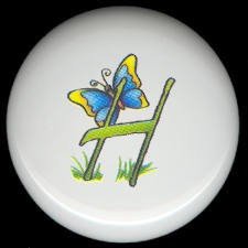 SPRING Alphabet LETTER H ~ Ceramic Drawer Knobs Pulls