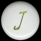SPRING Alphabet LETTER J ~ Ceramic Drawer Knobs Pulls