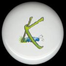 SPRING Alphabet LETTER K ~ Ceramic Drawer Knobs Pulls