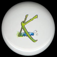 SPRING Alphabet LETTER K ~ Ceramic Drawer Knobs Pulls