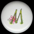 SPRING Alphabet LETTER M ~ Ceramic Drawer Knobs Pulls