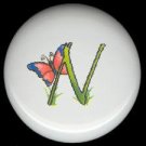 SPRING Alphabet LETTER N ~ Ceramic Drawer Knobs Pulls