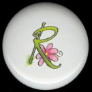 SPRING Alphabet LETTER R ~ Ceramic Drawer Knobs Pulls
