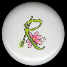 SPRING Alphabet LETTER R ~ Ceramic Drawer Knobs Pulls