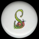 SPRING Alphabet LETTER S ~ Ceramic Drawer Knobs Pulls