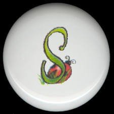 SPRING Alphabet LETTER S ~ Ceramic Drawer Knobs Pulls