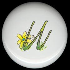 SPRING Alphabet LETTER U ~ Ceramic Drawer Knobs Pulls