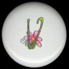 SPRING Alphabet LETTER V ~ Ceramic Drawer Knobs Pulls
