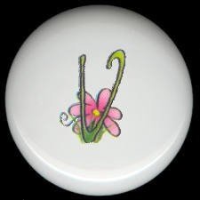 SPRING Alphabet LETTER V ~ Ceramic Drawer Knobs Pulls