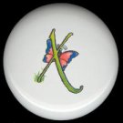 SPRING Alphabet LETTER X ~ Ceramic Drawer Knobs Pulls