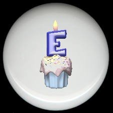 CUPCAKE CANDLE Alphabet LETTER E ~ Ceramic Drawer Knobs Pulls