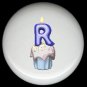 CUPCAKE CANDLE Alphabet LETTER R ~ Ceramic Drawer Knobs Pulls