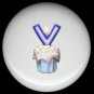 CUPCAKE CANDLE Alphabet LETTER V ~ Ceramic Drawer Knobs Pulls
