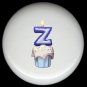 CUPCAKE CANDLE Alphabet LETTER Z ~ Ceramic Drawer Knobs Pulls
