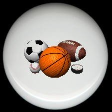 SPORTS BALLS ~ Ceramic Drawer Knobs Pulls