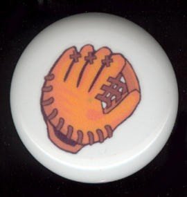 BASEBALL MITT GLOVE Mit ~ Ceramic Drawer Knobs Pulls