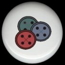 3 BUTTONS Prim Sewing ~ Ceramic Drawer Knobs Pulls FREE S/H