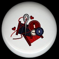 Sewing Quilting Thread Needle Buttons ~ Ceramic Drawer Knobs Pulls FREE S/H