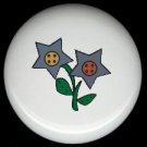 BUTTON FLOWERS ~ Ceramic Drawer Knobs Pulls FREE S/H