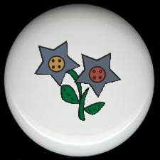 BUTTON FLOWERS ~ Ceramic Drawer Knobs Pulls FREE S/H