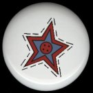 Prim Star with Button SEWING ~ Ceramic Drawer Knobs Pulls FREE S/H