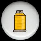 Sewing Quilting YELLOW Thread SPOOL ~ Ceramic Drawer Knobs Pulls FREE S/H