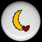 STITCHED MOON and HEART SEWING ~ Ceramic Drawer Knobs Pulls FREE S/H