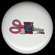 Sewing SCISSORS Thread THIMBLE ~ Ceramic Drawer Knobs Pulls FREE S/H