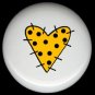 YELLOW and BLACK Polka Dots Prim HEART ~ Ceramic Drawer Knobs Pulls FREE S/H