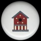 BIRDHOUSE Red White Blue PATRIOTIC Ceramic Knobs Pulls