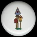 Country BIRDHOUSE 3 on POSTS Ceramic Knobs Pulls