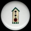 Cream Colored BIRDHOUSE with APPLE Ceramic Knobs Pulls