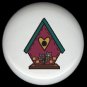 Burgundy BIRDHOUSE with HEART Ceramic Knobs Pulls