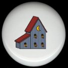 Blue BIRDHOUSE with Lots of Room Ceramic Knobs Pulls
