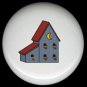 Blue BIRDHOUSE with Lots of Room Ceramic Knobs Pulls