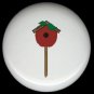APPLE Shaped BIRDHOUSE on STAKE Ceramic Knobs Pulls