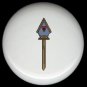 Country BLUE BIRDHOUSE with HEART on STAKE Ceramic Knobs Pulls