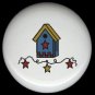 Country BLUE BIRDHOUSE with HEART GARLAND Ceramic Knobs Pulls