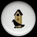 Primitive TAN BIRDHOUSE with CROW  Ceramic Knobs Pulls