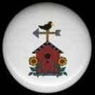 Country BIRDHOUSE with CROW on Weather Vane Ceramic Knobs Pulls