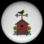 Country BIRDHOUSE with CROW on Weather Vane Ceramic Knobs Pulls