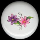 Purple and Pink DAISY FLOWERS Ceramic Knobs Pulls
