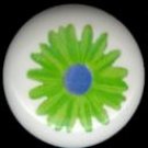 Lime Green CRAZY DAISY Flower Ceramic Knobs Pulls